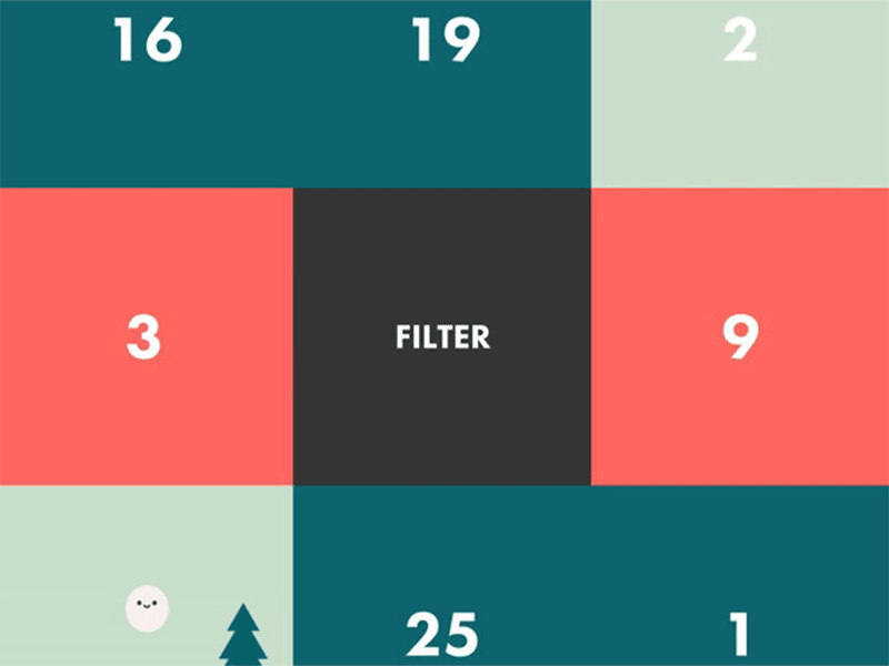 Shape Christmas Filter (Mobile) animation calendar filter filter menu gif navigation shape shapes sort sort menu ui ux