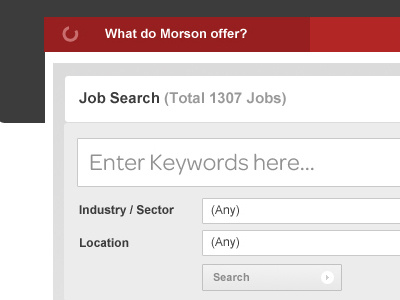 Job Search form interface jobs keywords search web website