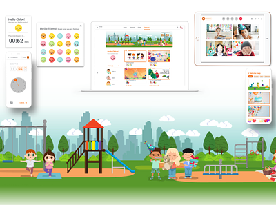 playground UI children design illustration ui ux vector