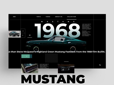 WEB - MUSTANG - 1968 animal animation app car design logo mcqueen mustang symbol ui ux web