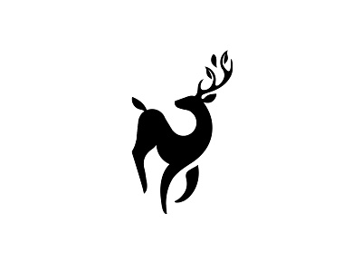 DEER - SKETCH animal black deer design forest icon illustration leaf logo mark marks sketch wood
