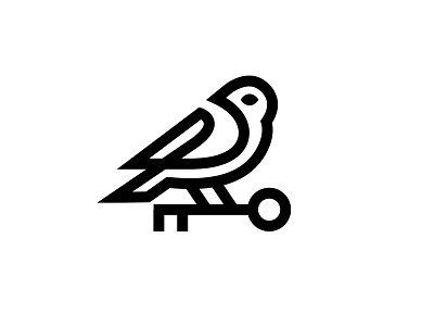 BIRD LOGO animal bird branding design icon identity illustration key keys line logo mark marks symbol