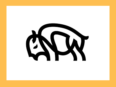 BISON LINE animal bison branding bull design icon identity logo mark marks symbol