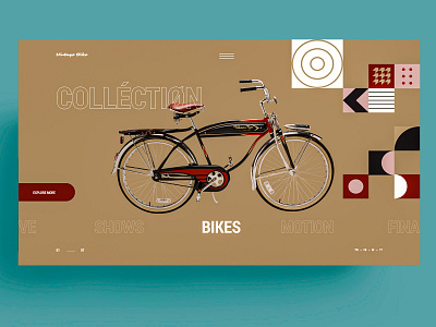 BIKE - BICYCLE - WEBSITE app bicycle bike collection design figma icon identity illustration logo marks sketch symbol template typography ux vintage webdesign website xd