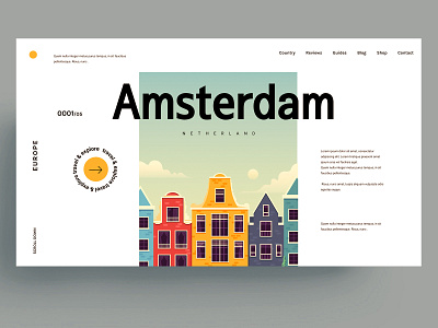 WEBSITE - AMSTERDAM amsterdam branding design europe figma graphic logo netherland roadtrip sketch template travel ui ux web web design webdesign xd