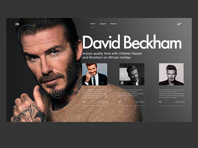 WEBDESIGN - DAVID BECKHAM animal branding design figma foot football icon identity illustration logo mark marks model sketch symbol ui ux webdesign xd