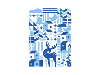 MERRY CHRISTMAS 2020 2021 animal black blue branding deer design family house icon identity illustration logo mark marks merry merrychristmas pattern santaclaus