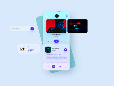 APP - MUSIC animal app branding design figma icon identity illustration logo marks sketch symbol typography ui ux vector xd