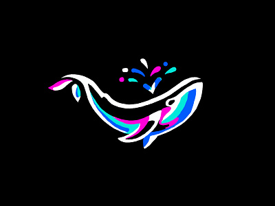 whale sketch animal branding color design icon identity illustration logo mark marks symbol whale