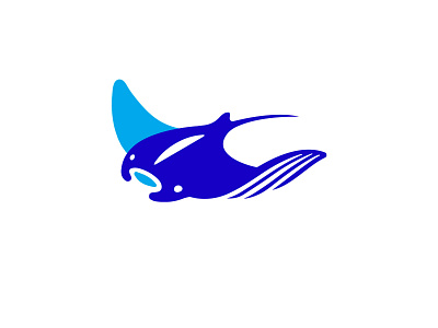 MANTA RAY - LOGO animal blue branding design icon identity illustration logo manta manta ray mark marks ocean rey rey manta sea symbol wave