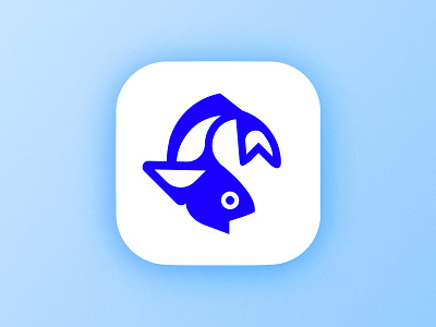 FISH - APP animal branding design fish icon identity illustration logo marks ocean sea seawater symbol ui vector water wave