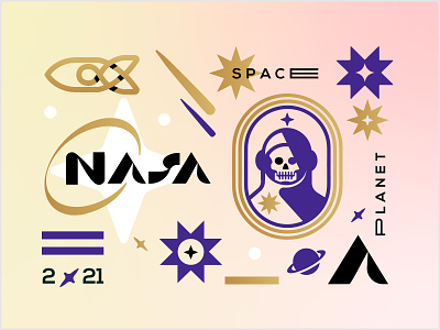 NASA astronaut branding design icon identity illustration logo marks nasa planet rocket space symbol