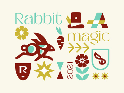 RABBIT animal branding design hat icon identity illustration leaf logo marks pattern rabbit symbol ui vector web