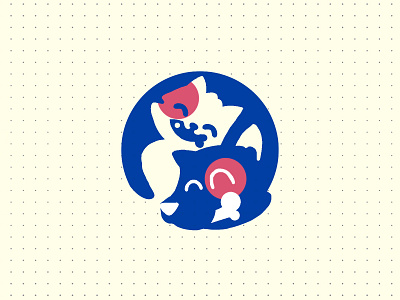 LOGO CAT AND DOG animal branding cat design dog friend icon identity illustration logo marks negative symbol ui vector