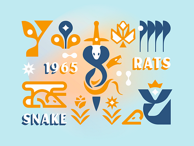 SNAKE - RATS 3d animal animation branding design graphic design icon identity illustration logo marks motion graphics rats snake symbol ui vector