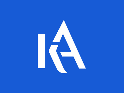 Logo ka a blue calligraphy design k ka letter logo