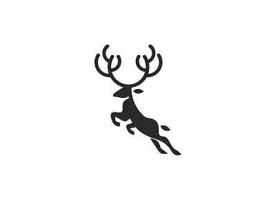 Deer animal black deer design forest logo