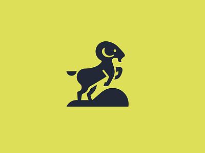 Goat animal black design goat green illustration logo mark