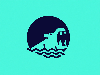 hippopotamus black blue design graphic hippopotamus icon illustration logo logotype mark symbol