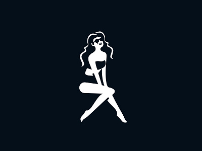 Girl pin-up design girl identity illustration logo mark pin up symbol white woman