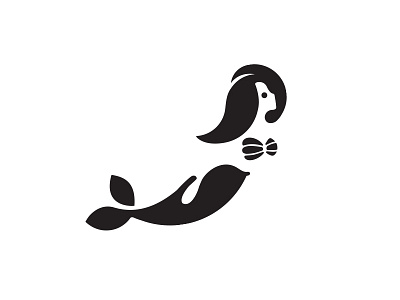 Mermaid black design icon identity illustration logo marks mermaid ocean symbol