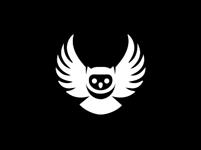 Owl bird black graphic icon illustration logo owl symbol white