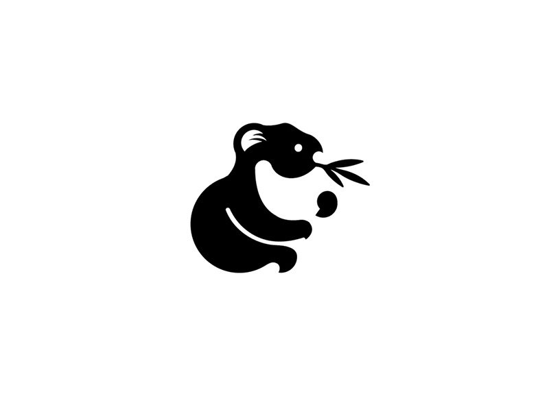 Koala symbol black marks logo graphic illustration identity icon design koala animal