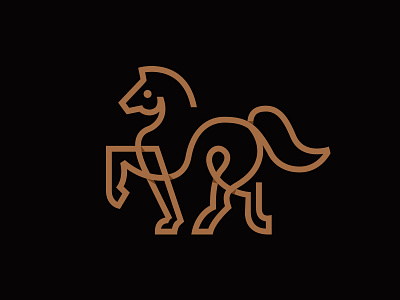 Horse line animal black brown design graphic horse illustration line logo marks runner symbol