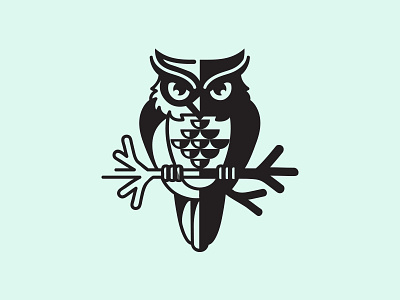 Owl animal black design identity illustration logo mark moon night owl shadow symbol