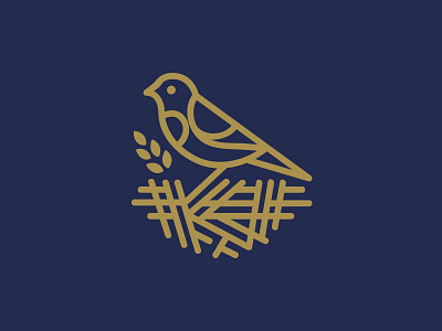 Bird animal bird design forest graphic illustration line logo mark nest symbol tree