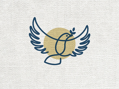 Dove line animal bird design dove gold graphic icon line logo mark sky sun