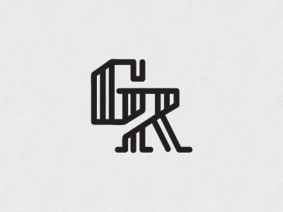 Monogram GR design draw g identity letter line logo mark monogram r symbol typography