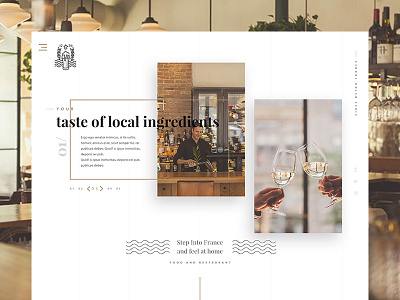 Page food and restaurant button design drink food menu navigation page restaurant site typography ux web