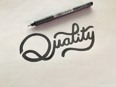 Quality calligraphy design english font lettering luxe marks pencil quality script typography written