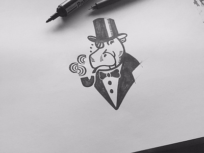 Sketch Hippo gentleman