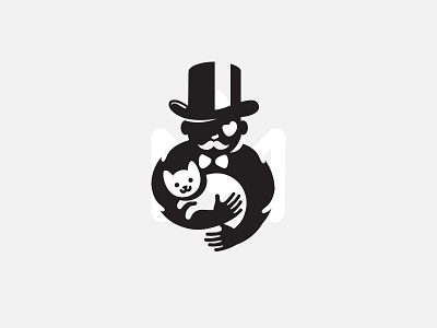 Cat / gentleman animal black cat design feline gentleman graphic human icon logo love mark