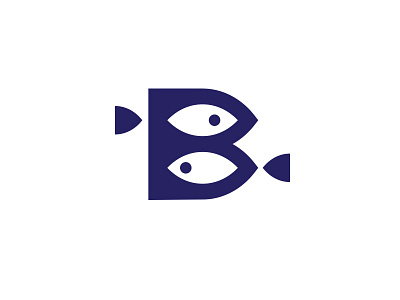 B / fish b blue design fish font lettering marks monogram pencil sea skecth typography
