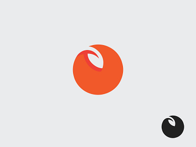 Orange black cercle design fruit juice leaf line logo marks monogram orange type