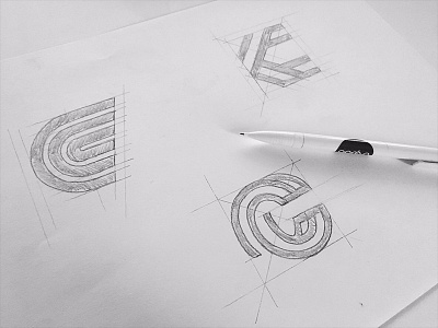 C black c design font letter lettering line marks monogram skecth type typography