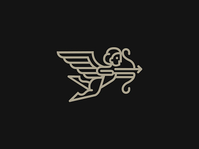 Angel / cupid angel cupid design illustration line logo love man mark mythologic symbol woman