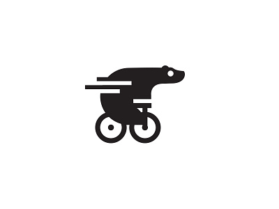 Bear / bicycle animal bear bicycle black design forest honey illustration logo mark natural symbol