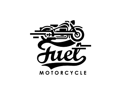 MOTORCYCLE black calligraphy cycle design fast font fuel illustration logo motor road vintage