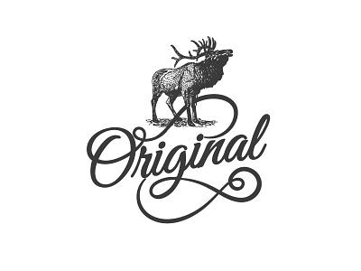 Original animal black graphic icon illustration logo marks natural original retro tree vintage
