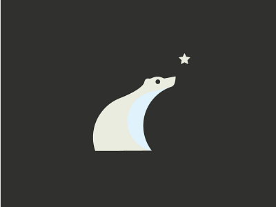 Bear animal artic bear design illustration logo marks polar polarbear simple stars white