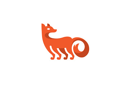 Fox animal design fox grid illustration line logo marks natural orange smart