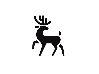 Deer animal black deer design forest icon illustration leaf logo marks natural wood