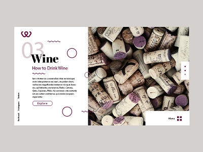 Wine page design drink grape grid interface menu page ui ux web website wine