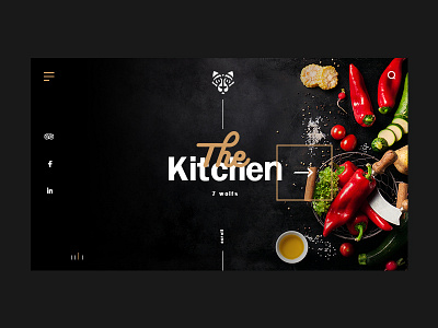 Wolf black design grid interface kitchen menu page ui ux web website wolf