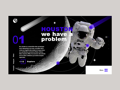 Astronaut astronaut design grid houston interface menu nasa page ui ux web website