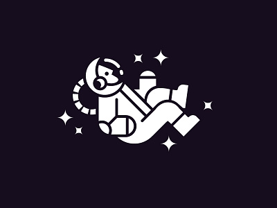 Astronaut astronaut black flat icon illustration line logo mark moon nasa rocket up